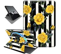 Rotating Case for iPad Pro 11 Inch (M5/M4) 2025/2024,Horizontal & Vertical Stand Cover with Auto Wake/Sleep,Yellow Rose