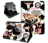 Rotating Case for iPad Pro 12.9 Inch 2022/2021/2020(6th/5th/4th Gen) | 360 Stand Protective Cover Auto Sleep Wake Slim Shell,Black White Yak Collage