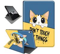 Rotating Case for iPad Pro 12.9 Inch 2022/2021 / iPad Air 13 2024/2025,Horizontal & Vertical Stand Cover with Auto Wake/Sleep,Black Cat Yellow Door