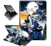 Rotating Case for iPad Pro 12.9 Inch 2022/2021 / iPad Air 13 2024/2025,Horizontal & Vertical Stand Cover with Auto Wake/Sleep,Howling Wolf Moon-1
