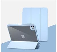 Rotating Case for iPad Pro2020 11 Inch, 2 in 1 Detachable Transparent Cover and Semi-Silicone Protective Case with Pen Holder, Lightweight Stand Cover Auto Sleep and Wake Up (Blue)