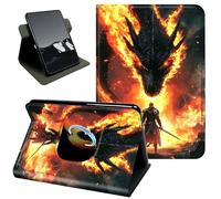 Rotating Case for Kindle Fire Max 11 Case (13th Generation,2023 Release),360 Stand Protective Cover Auto Sleep Wake Slim Shell,Flame Dragon Warrior Design