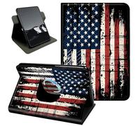 Rotating Case for Kindle Fire Max 11 Case (13th Generation,2023 Release),360 Stand Protective Cover Auto Sleep Wake Slim Shell,Vintage American Flag-2 Design