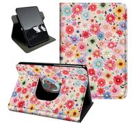 Rotating Case for Kindle Paperwhite 12th Gen 2024 & Colorsoft Signature Edition 7",360 Stand Protective Cover Auto Sleep Wake Slim Shell,Pink Daisy Floral Pattern Design