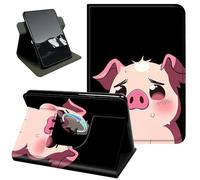 Rotating Case for Kindle Paperwhite 12th Gen 2024 & Colorsoft Signature Edition 7",360 Stand Protective Cover Auto Sleep Wake Slim Shell,Cute Pink Cartoon Pig Design