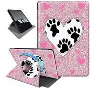 Rotating Case for Kindle Scribe 10.2" 2022 & 2024 Released,Horizontal & Vertical Stand Cover with Auto Wake/Sleep,Pink Dog Paw