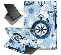 Rotating Case for Samsung Galaxy Tab A 10.1 Inch Model SM-T510/SM-T515 2019,360 Degree Rotating Smart Stand Fold Cover with Auto Wake/Sleep,Nautical Compass