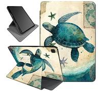 Rotating Case for Samsung Galaxy Tab A 10.1 Inch Model SM-T510/SM-T515 2019,360 Degree Rotating Smart Stand Fold Cover with Auto Wake/Sleep,Blue Turtle Animal