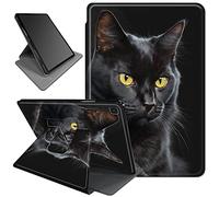 Rotating Case for Samsung Galaxy Tab A 8.0 inch 2019 SM-T290/T295,360 Degree Rotating PU Leather Smart Stand Fold Cover with Auto Wake/Sleep,Black Cat Cool