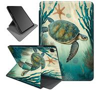 Rotating Case for Samsung Galaxy Tab A 8.0 inch 2019 SM-T290/T295,360 Degree Rotating PU Leather Smart Stand Fold Cover with Auto Wake/Sleep,Blue Sea Turtle