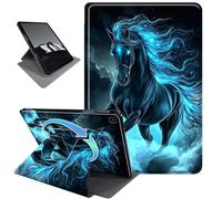 Rotating Case for Samsung Galaxy Tab A7 Lite 8.7 Inch 2021 Model (SM-T220/T225/T227),Horizontal & Vertical Stand Cover with Auto Wake/Sleep,Galloping Black Horse