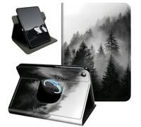 Rotating Case for Samsung Galaxy Tab A8 10.5-Inch 2022 (SM-X200/X205/X207) | 360 Stand Protective Cover Auto Sleep Wake Slim Shell,Black White Foggy Pine