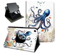 Rotating Case for Samsung Galaxy Tab S6 Lite 10.4 Inch 2024/2022/2020 | 360 Stand Protective Cover Auto Sleep Wake Slim Shell,Deep Sea Blue Octopus