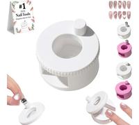 Rotating Cat Eye Magnet, Automatic Glass Bead Suction of Cat Eye Nail, 360° Cat Eye Magnet, Portable DIY Rotating Magnet Tool for Women Girls Beginner Nails (White without Ball Magnet)