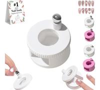 Rotating Cat Eye Magnet, Automatic Glass Bead Suction of Cat Eye Nail, 360° Cat Eye Magnet, Portable DIY Rotating Magnet Tool for Women Girls Beginner Nails (White with Ball Magnet)