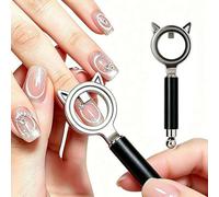 Rotating Cat Eye Magnet for Nails with Magnetic Ball, U-Shaped Nail Magnet, Heart & French Cat Eye Tools, Fast Create Glass Bead Wide Light French Heart Cateye Nails for Beginners Home