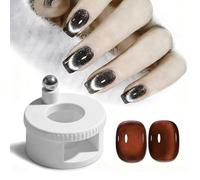 Rotating Cat Eyes Magnet, 360° Rotating Cat Eyes Magnet For Nails, Uniform Magnetic Force Nail Magnets, Automatic Glass Bead Suction Nail Tool, Nails Polishing Magnets Manicure Tool For Women(White)