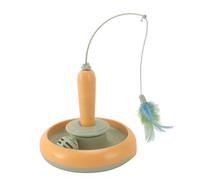 Rotating Cat Teaser, Cat Feathers Resistant to the Interactive Bite 360 degrees Rotated for the Home (Yellow Green)
