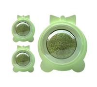 Rotating Catnip Wall Toy - Silvervine Licking Ball for Kitten Chew Snack Cleaning Snack | Feline Stick Enrichment, Health Aid | TEASER CAT CAT STRESS