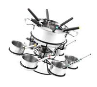 Rotating Cheese Fondue, Fondue Pot with 6 Forks, 6 Bowls, Multifunctional Fondue Set, 21 Piece Stainless Steel Small Pot Cheese Fondue,Cooking Set for 6