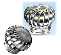 Rotating Chimney Cowl Cap 75 160 400mm Stainless Steel Chimney Spinner Cap Round Roof Pipe Rain Cover for Fireplace Flue Furnace Exterior Stove Vent(250mm/9.84in)