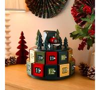 Rotating Christmas Advent Calendar, 24 Days Fillable Doors with Knobs Spinning Wooden Advent Calendar | Reusable Christmas Calender 24 Storage Doors for Kids Xmas Holiday Decoration