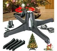 Rotating Christmas Tree Stand, Spinning Christmas Tree Stand, Artificial Tree For Up To 7.5ft Tall And 80lbs, 360 Degree Rotating Xmas Tree Holder With 3 Adjustable Settings