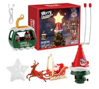 Rotating Christmas Tree Top Ornament - Rechargeable Santa Claus Ornament | Lighted LED Ornaments for Christmas Trees | Rotating Musical Snowman Ornament for Party