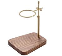 Rotating Coffee Filter Stand, Adjustable, Retro Walnut Base, Brass Ring Detail, Height & Horizontal Adjustments, Multiple Dripper Compatibility, Pour Over Brewer
