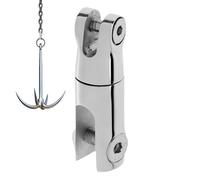 Rotating Connector, Heavy Duty Swivel Joint, 3.5x1.2 Inches Link with Section, Polished Steel Fastener, Marine Hardware with Pivot Design, Boat Attachment for Offshore Coastal