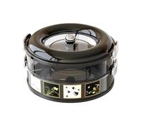 Rotating Container, Food Storage Box, Stackable Double Layer with Lid, Rotating Round Container with 6 Compartments, Snack Pack for Kitchen, Home, Office, Party