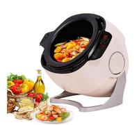 Rotating Cooking Pot, Commercial Food Processor, 2000w Automatic Cooking Machine with 360° Rotating & 3 Speed Adjustable, One-Click Smart Start, Food Processor for Stir Frying,Stewing(110V)