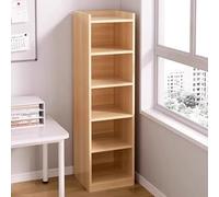 Rotating Corner Bookshelf with GuardrailSturdy Oak MultiCompartment Storage Small Footprint Design (30x24x152cm) Perfect for Home & Office Organization