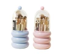 Rotating Cosmetic Organizer, Makeup Storage Box Bathroom Case Practical, Clear Skincare Organizers Makeup Brush Cosmetics Holder for Foundations, Eye Shadows (Sky Blue)