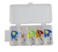 Rotating Crankbait Fishing Lure - 3.8g Weighted Flying Fish Design with 360° For -Rotation & High-Reflection For Flash, Metal Alloy Construction, Multi-Color Options(5Pcs)