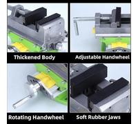 Rotating Cross Vise for Workshop Bench - 75mm Jaw Capacity, 80mm X & 67mm Y Travel, 90° Adjustable Rotation, Carbon Steel & Aluminum A