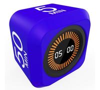 Rotating Cube Visual Pomodoro Timer 5, 25, 10 50 Minutes Preset + Custom Countdown, Rechargeable Desk Productivity Flip Timer w/Silicone Cover, ADHD Tool Silent Mode for Study, Work, Kitchen(Purple)