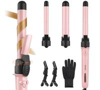 Rotating Curling Iron Set, Automatic Curling Wand for Long Hair Easy to Use Hair Curler Get Effortlessly-Chic Beach Waves 3 Sizes Ceramic Barrel 0.75" 1" 1.25" to 430°F with Home Button, Dual Voltage
