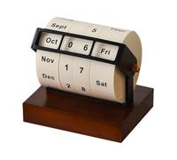 Rotating Desk Calendar - Wooden Calendar with Month Week Day | Vintage Rotating Desks Calendars, Countdown Rotate for Bedroom, Dormitory, Study Room, Dining Rooms