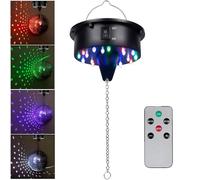 Rotating Disco Ball Motor with Remote: Battery Operated 6 RPM Hanging Mirror Ball Spinner - 18RGBW Led Light Up 4 6 8 12 inch Party Disco Balls Rotator for Parties Home Decor Weddings KTV