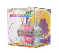 Rotating Display Case Compatible with Plush Doll, Acrylic Display Box for Collectible Figures, Holds up to 6pcs, Display Stand with Magnetic Door, Storage Case with Printed Backdrop, Gift for Fans