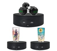 Rotating Display Stand ,5.2" 17.6lb Load Cup Display Stand Turner For Tumblers, Spinning Display Stand,Motorized Tumbler Display Turner For Glitter Cups Photography Small Arts Pruducts (Black)