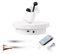Rotating Display Stand, Motorized Rotating Display Stand, Noiseless Automatic Usb Revolving Platform, Photography Turntable,Can Rotate Left And Right (Three piece set in white)