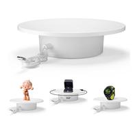 Rotating Display Stand, Motorized Rotating Display Stand, Noiseless Automatic Usb Revolving Platform, Photography Turntable，Can Rotate Left And Right (white)