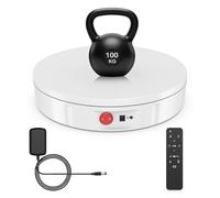 Rotating Display Stand, Remote Control Electric Display Turntable, 100kg Load Capacity 360° Display Platform with USB Charging for Product Video Photography (11.8inch Battery Operrated, White)