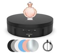 Rotating Display Stand, Remote Control Electric Display Turntable, 10kg Load Capacity 360° Display Platform with USB Charging for Product Video Photography (5.75inch Battery Operrated, Black)