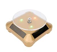 Rotating Display Stand, Solar Display Stand Turntable 360° Rotating Stand, Solar Powered LED Electric Motorized Rotating Turntable Display Stand for Jewelry Photography Products Display(#1)