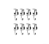 Rotating Double Hook Desk Hanger For Backpack Storage For School Bags Keys Adjustable Spacing 70 To 90mm Cold Rolled Steel(8pcs)