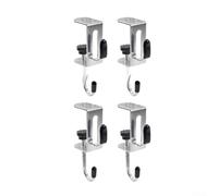 Rotating Double Hook Desk Hanger For Backpack Storage For School Bags Keys Adjustable Spacing 70 To 90mm Cold Rolled Steel(4pcs)