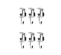 Rotating Double Hook Desk Hanger For Backpack Storage For School Bags Keys Adjustable Spacing 70 To 90mm Cold Rolled Steel(6pcs)